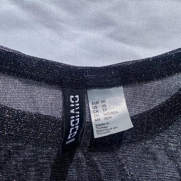 Divided Sheer Sparkly Black Women’s Shirt - Picture 2 of 3